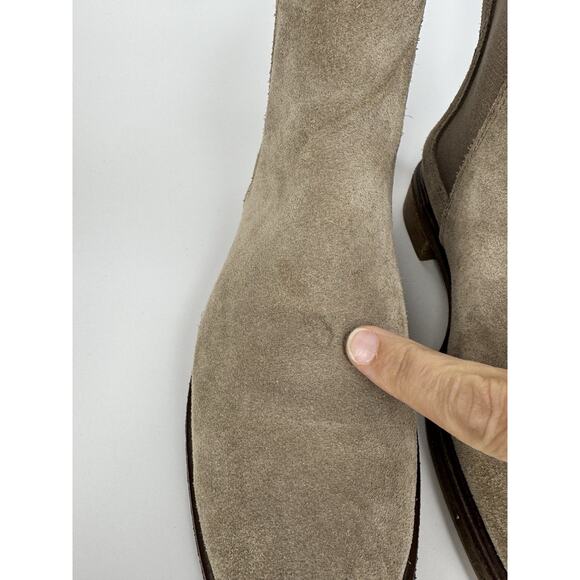 CLARKS Womens Leather Chelsea Boot Arlo 7.5 M Tan Suede Booties Stacked Heel - Picture 3 of 12